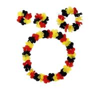 YUGSHNKFC Germany Flags Color Accessories Colorful Flower Necklace Headband and Bracelets Stylish Football Theme Party Accessory