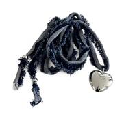 YUGSHNKFC Goth Jean Rope Big Heart Pendant Choker Necklace for Women Elegant Weave Knotted Bowknot Adjustable Chain Jewelry