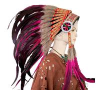 YUGSHNKFC Indian Feather Headband for Women Banquet Party Halloween Hair Hoop Halloween Masquerade Party Adult Hair Accessories