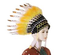 YUGSHNKFC Indian Feather Headband for Women Banquet Party Halloween Hair Hoop Halloween Masquerade Party Adult Hair Accessories