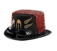 YUGSHNKFC Industrial Age Clock Rivets Hat For Coser Dark Goggles For Costume Parties Halloween Event Photo Props Cosplay Steampunk Hat With Glasses