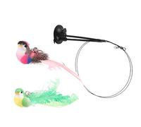 YUGSHNKFC Intelligent Cats Exercise Systems With Realistic Feathered Birds Movement Simulation And Secures Mount Suction Cup Base Interactive Cats Toy With Birds