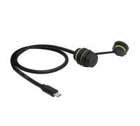 YUGSHNKFC IP68 3.1 Panel Mount Adapter 1M Nylon Cable For Outdoor Industrial Fast Data Transfer & Harsh Environments Outdoor USB C Panel Mount Extension