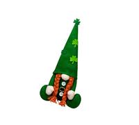 YUGSHNKFC Irish Festival Face Less Dwarf Doll with Green Leaves for Patricks Day Decoration Shamrocks Gnomes for Home Offices Irish Festival Dwarf