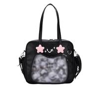 YUGSHNKFC Japanese College Student PU Leather Itabag Large Capacity Crossbody Bag for Pin Display Adjustable Strap Shoulder Bag PU Leather Handbag