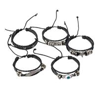 YUGSHNKFC Leather Bracelet Set Unique Wrist Jewelry Handmade Bracelet Adjustable Wristband Leather Texture for Various Occasion