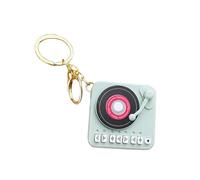 YUGSHNKFC Lightweight Turntables Player Keychain Music Box Musical Instrument Keychain for Commuting and Outdoor Activity Vintage Player