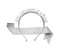 YUGSHNKFC Luxurious Birthday Hair Hoop And Sash Wonderful Set Glitters Crowns Tiaras Sash For Trendsetters Learning Spanish Accessories