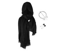 YUGSHNKFC Men Renaissances Costume Halloween Medieval Pirate Half Shoulder Cape Scarf Vikinges Costume Accessories Set For Cosplay Medieval Pirate Half Shoulder Cape Scarf