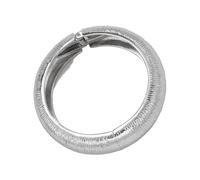 YUGSHNKFC Metal Bangle with Striped Texture Pearls Accent Spring | Metallic Droplet Pearls, Spring Locks Closure, Adjustable Fit, Stainless Steel Accessory, Daily Wear Jewelry