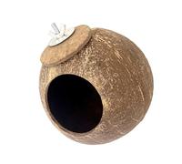 YUGSHNKFC Natural Coconut Shell Bird House Shelter Place Rest Huts with Soft Lining for Small Birds Parakeets and Lovebirds Cockatiel Bird
