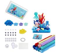 YUGSHNKFC Oceanics Pots Craft Set with Chenilles Stems and Decorative Accessories for Handmade Art Projects and Creative Gift Handmade Potted Plant Materials