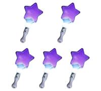 YUGSHNKFC Pack Of 5 Colorful LED Glow Sticks Flashing Sticks Heart Star Shaped Light Up For Party Led Glow Rod Night Club Lanyard Included