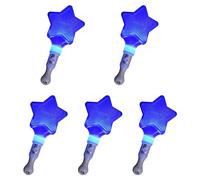 YUGSHNKFC Pack Of 5 Colorful LED Glow Sticks Flashing Sticks Heart Star Shaped Light Up For Party Led Glow Rod Night Club Lanyard Included