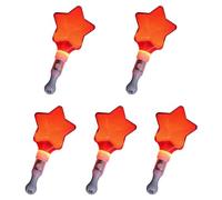 YUGSHNKFC Pack Of 5 Colorful LED Glow Sticks Flashing Sticks Heart Star Shaped Light Up For Party Led Glow Rod Night Club Lanyard Included