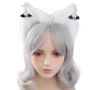 YUGSHNKFC Plush Cat Ear Headbands with Eye&Bowknot Plush Cat Headbands for Animes Theme Gatherings Halloween for Girl