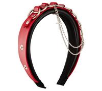 YUGSHNKFC PU Leather Buckle Hairhoop for Women with Chain Pendant Roleplay Anime Maid Headband Party Costume Headpieces