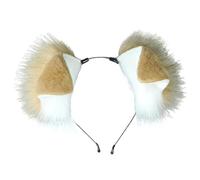YUGSHNKFC Punk Furry Ear Hairhoop for Women Plush Hairband LolitaStyle Cosplay Headband Party Costume Halloween Roleplay Headdress