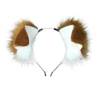 YUGSHNKFC Punk Furry Ear Hairhoop for Women Plush Hairband LolitaStyle Cosplay Headband Party Costume Halloween Roleplay Headdress
