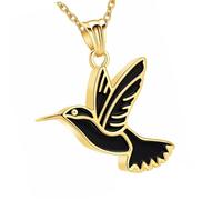 YUGSHNKFC Resistant Avian Design Pet Cremation Necklace Commemoration Charm for Ashes Treasure with Flexible Chain Resilient Bird-Embossed Necklace Safe Compartment