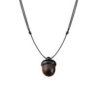 YUGSHNKFC Retro Twist Ebony Acorn Pendant Necklace, Can, C Red, A