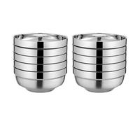 YUGSHNKFC Set of 10 Multipurpose Steel Rice Bowls Extra Thick Wall Front Ideal for Daily Meals Parties Stackable Stainless Steel Bowls for Family