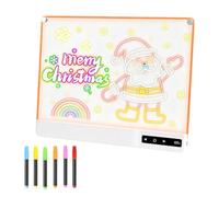 YUGSHNKFC Shining LED Childrens Drawing Board Tough Unbreakable Acrylic Top Includes 7 Colorful Markers Nighttime Activity Toy Interactive Parent Child Drawing Set