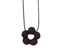 YUGSHNKFC Simple Glass Flower Pendant Necklace Neck Chain Party Jewelry Fashion Statement Choker Elegant Collar Necklace