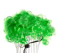 YUGSHNKFC Small Dog Headwear Green Wigs Curls Wigs Pet Birthday Photography Props Hair Accessories Adjustable Headwear Halloween Costumes Girl