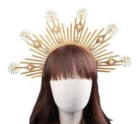 YUGSHNKFC SunGoddess Headband for Women VirginMary Hairband Party Wedding Halloween Headpieces