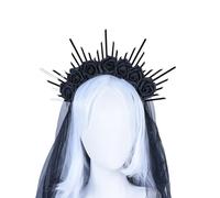 YUGSHNKFC SunGoddess Headband for Women VirginMary Halloween RoseFlower Hairband Party Dress Up Hairhoop Wedding Headpieces