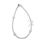 YUGSHNKFC Sweet Cool Bowknot Necklace Choker Pearl Crystal Beaded Collar Neck Chain Fashion Clavicle Chain Necklace Party Jewelry