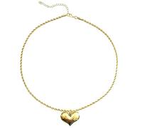 YUGSHNKFC Sweet Heart Pendant Necklace Fashion Statement Choker Simple Braided Rope Collar Necklace Party Jewelry Clavicle Chain