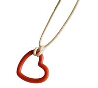YUGSHNKFC Sweet Hollow Heart Pendant Necklace Party Jewelry Fashion Statement Choker Simple Colorful Cord Collar Necklace