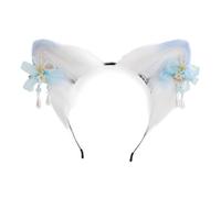 YUGSHNKFC Sweet Students Woman Photoshoots Hairband with Flower Hairpin Decor Cat Ears Headbands Ethnic Cartoon Hair Hoop