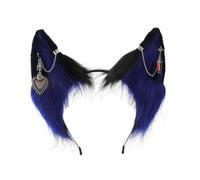 YUGSHNKFC Tassels Chain Furry Ear Hairhoop for Women Plush Hairband LolitaStyle Costume Headband Party Props Halloween Headdress