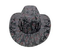 YUGSHNKFC Unique Western Styles Fedoras Hat Wide Brims Top Hat With Skull Pattern For Women And Men Cosplay Party Accessory Punk Fashion Headwear