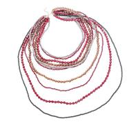 YUGSHNKFC Vintage Handmade Beaded Necklace Vibrant Beaded Tassels Necklace for Women Fashionable Holiday and Party Use