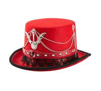 YUGSHNKFC Vintage Metal Gears Attached Felts Top Hat Halloween Punk Zylinder Hat For Vintage Themed Parties And Photography Unisex Steampunk Costume