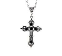 YUGSHNKFC Vintage Necklace for Women Men Silver Color with Crystal Gothic Crucifix Symbol Easter Jewelry