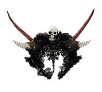 YUGSHNKFC Witch Horn Dark Lace Headwear Party Headbands Devil Horn Animation Hair Hoop for Live Show Role Play