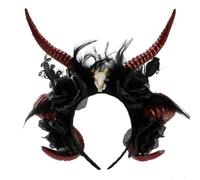 YUGSHNKFC Witch Horn Dark Lace Headwear Party Headbands Devil Horn Animation Hair Hoop for Live Show Role Play
