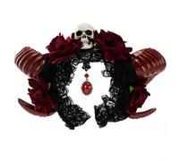 YUGSHNKFC Witch Horn Dark Lace Headwear Party Headbands Devil Horn Animation Hair Hoop for Live Show Role Play