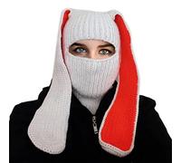 YUGSHNKFC Women's Knitted Beautiful Rabbit Ear Hat Pilling Resistant New Year Party Headdress Ear Flaps Female Hat Party Costume