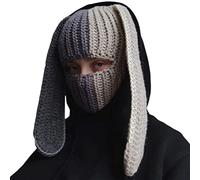 YUGSHNKFC Women's Knitted Beautiful Rabbit Ear Hat Pilling Resistant New Year Party Headdress Ear Flaps Female Hat Party Costume