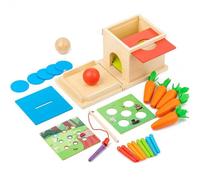 YUGSHNKFC Wooden Cube Toy for Kids Color and Shape Sorting Counting Game, A