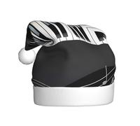 YUGTAEE Adult plush Christmas hat Guitar Piano Pattern Printed with soft touch for holiday parties and dances suitable for men and women