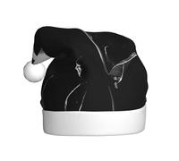 YUGTAEE Adult plush Christmas hat Monochrome Rose Printed with soft touch for holiday parties and dances suitable for men and women