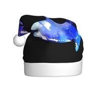 YUGTAEE Adult plush Christmas hat Orca Killer Whale Printed with soft touch for holiday parties and dances suitable for men and women