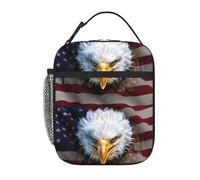 YUGTAEE American Bald Eagle Picture Portable Handheld Insulated Lunch Bag Suitable for Students to Work and Travel